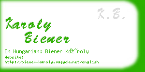 karoly biener business card